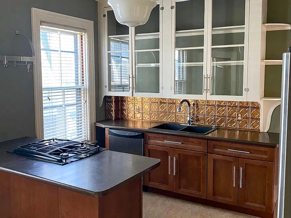 Kitchen island and built-in cabinets