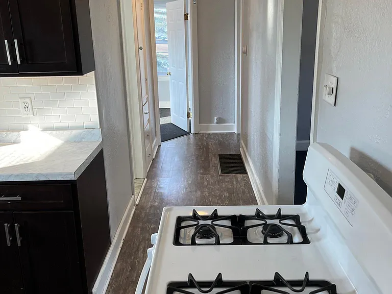 from kitchen down hallway