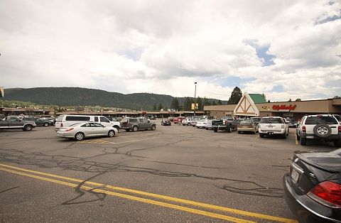 To the parking lot