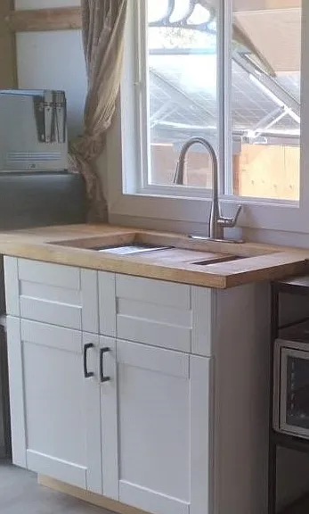 Huge Black Stainless Steel Workstation Sink.