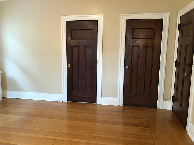 Left door to bath, right door to kitchen