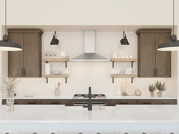 Kitchen with pendant lighting