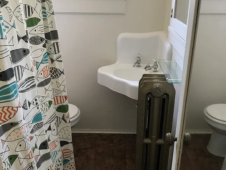 3' x 3' storage closet behind main bathroom door.