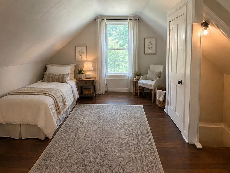 Second floor bedroom with 7'x5' nook on other side of closet.
