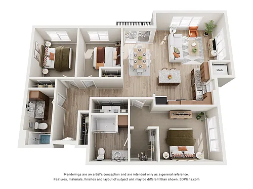 Floor plan Ridge - 70% AMI (BLDG II)