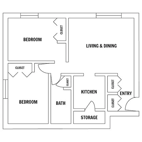 Floor plan Two Bedroom A