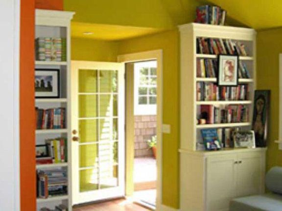 Beautiful built-in bookshelves.