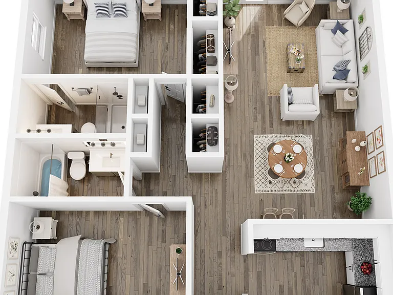 B2 - 2 Bed - 2 Bath - 877 Sq.ft. B2 - 2 Bed - 2 Bath - 877 Sq.ft.