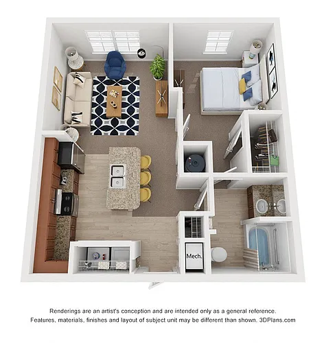 Floor plan Heritage Commons - One Bedroom