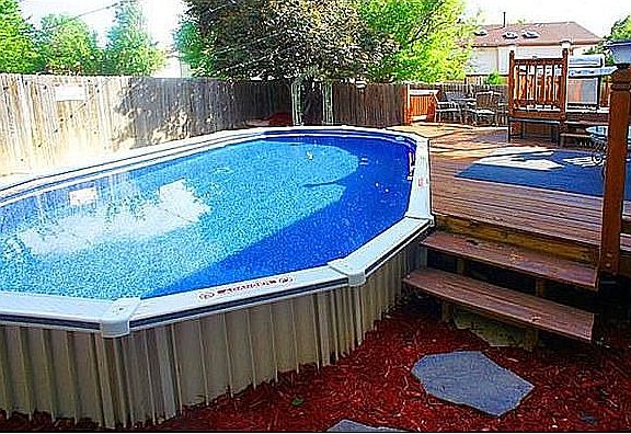Semi-in-ground pool