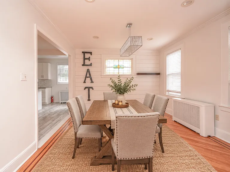 Separate dining room with space for 8 person seating 
Virtually staged