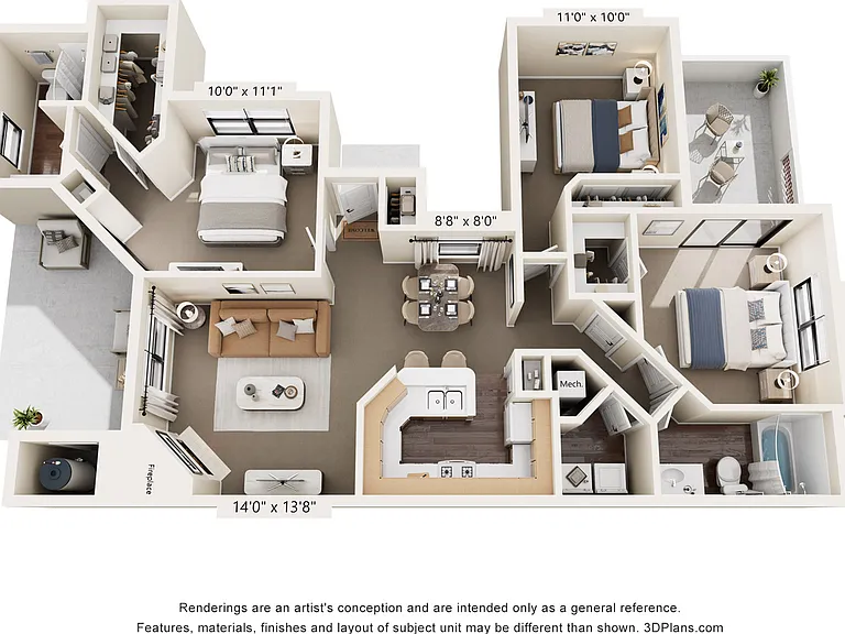 G Classic Floor Plan | 3 Bedroom 2 Bath | 1685 sq ft | Pavilions Apartments in Albuquerque G Classic Floor Plan | 3 Bedroom 2 Bath | 1685 sq ft | Pavilions Apartments in Albuquerque