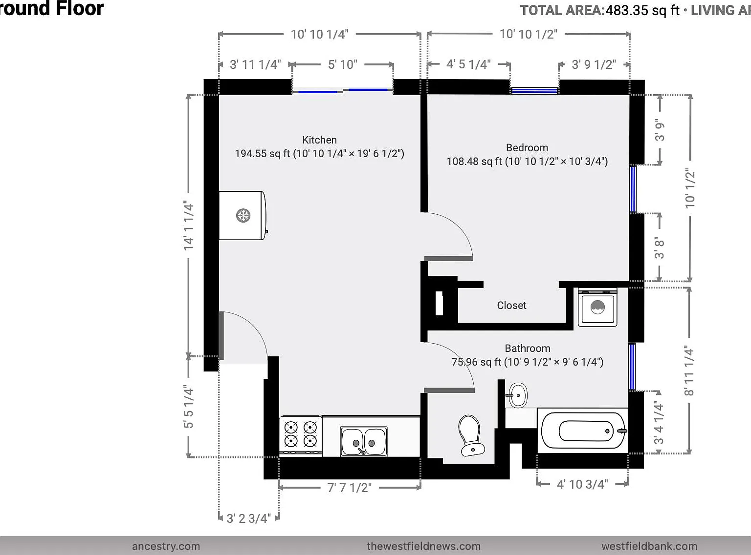 1 bed, 483 sqft, $1,100 — Photo 4