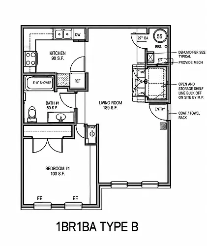 Floor plan 1 Bedroom