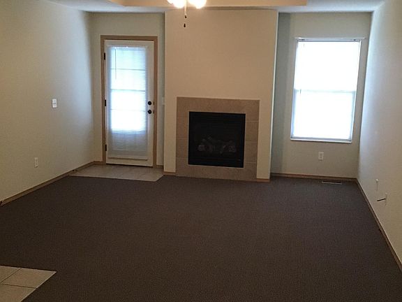 Living area with gas log fireplace