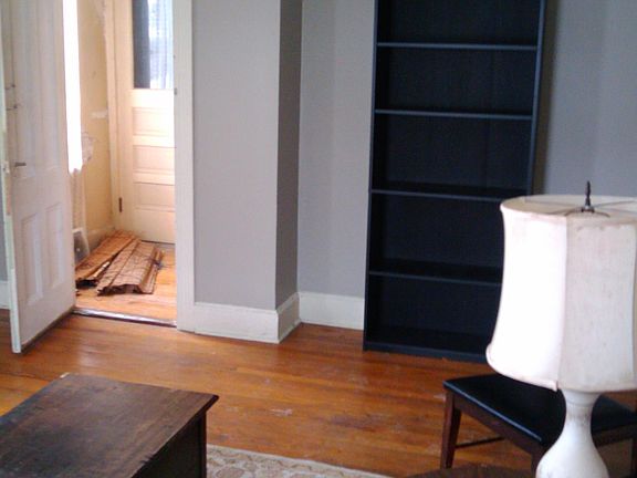 living room with storage closet