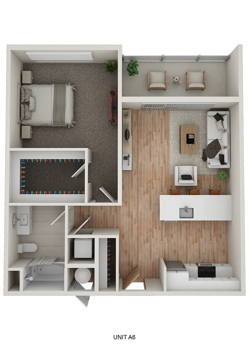 Floor plan A6 - 1 Bedroom