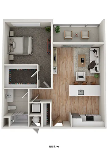 Floor plan A6 - Calm - 1 Bedroom
