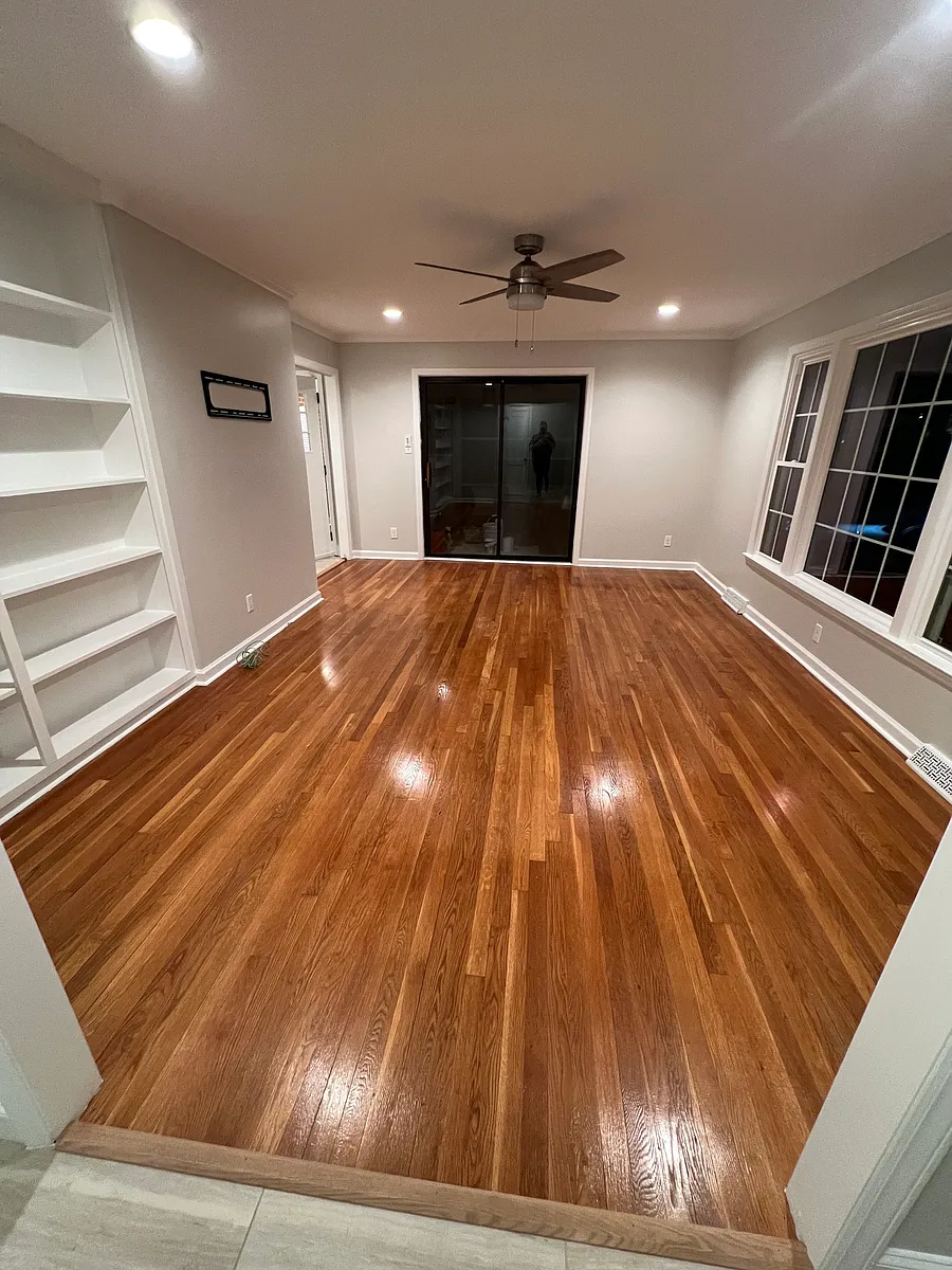 Living room and doors to screened in porch - 1604 Efland Dr