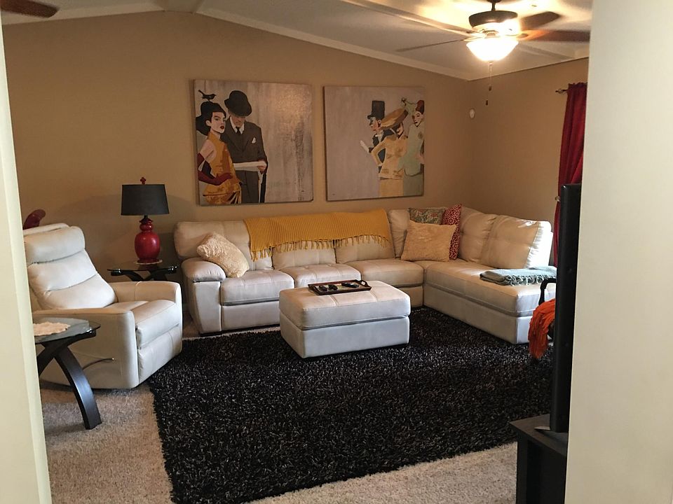 Living room with vaulted ceiling