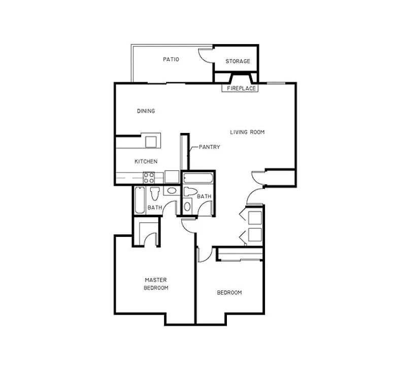 Floor plan 2X2 B
