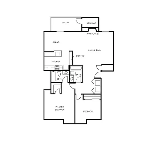 Floor plan 2X2 B