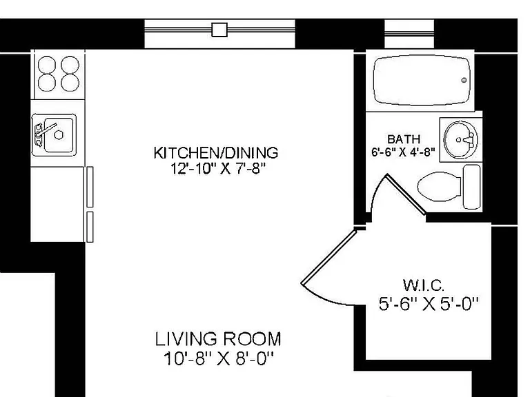 Apts. 103 & 204-604 Studio Floor Plan Apts. 103 & 204-604 Studio Floor Plan