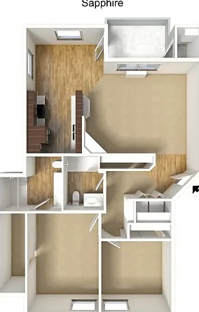 Sapphire - 2 Bedroom, 2 Bath Sapphire - 2 Bedroom, 2 Bath