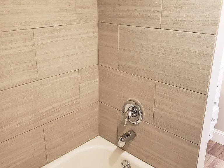 Shower with upgraded tile surround