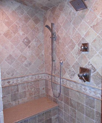 tile shower, master