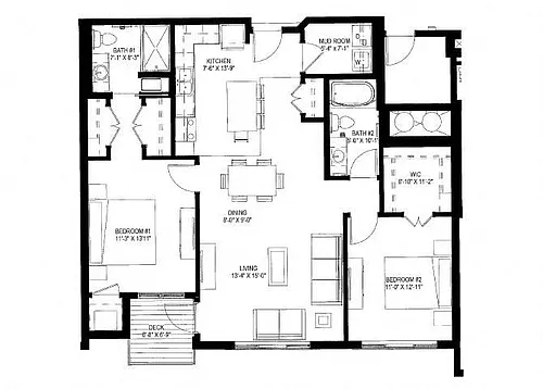 Floor plan Two Bedroom M
