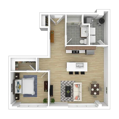 Floor plan 1 Bedroom E