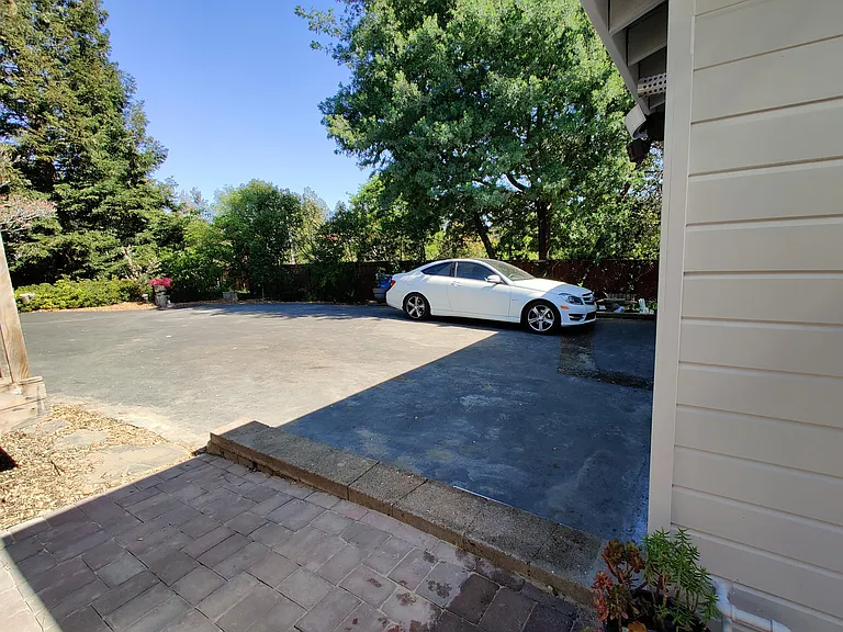 Parking area inside gated property