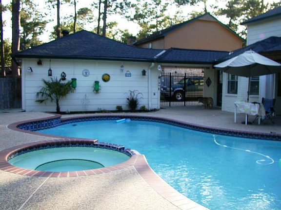 Pool with wrought iron gate