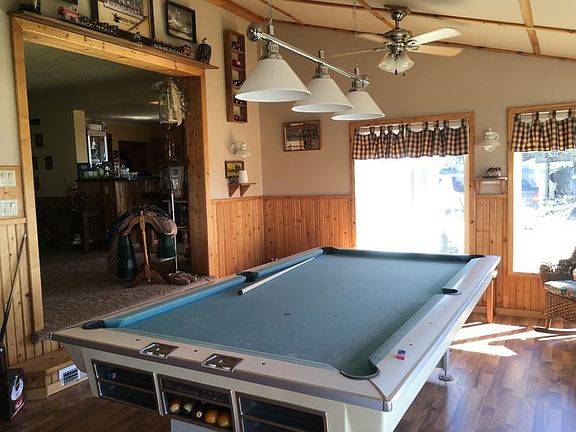 Family recreation room looking into dining room