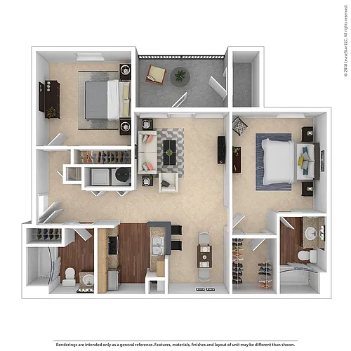 Floor plan 2 Bed 2 Bath