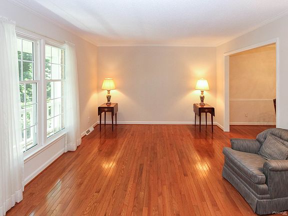 Living room with beautiful wood flooring