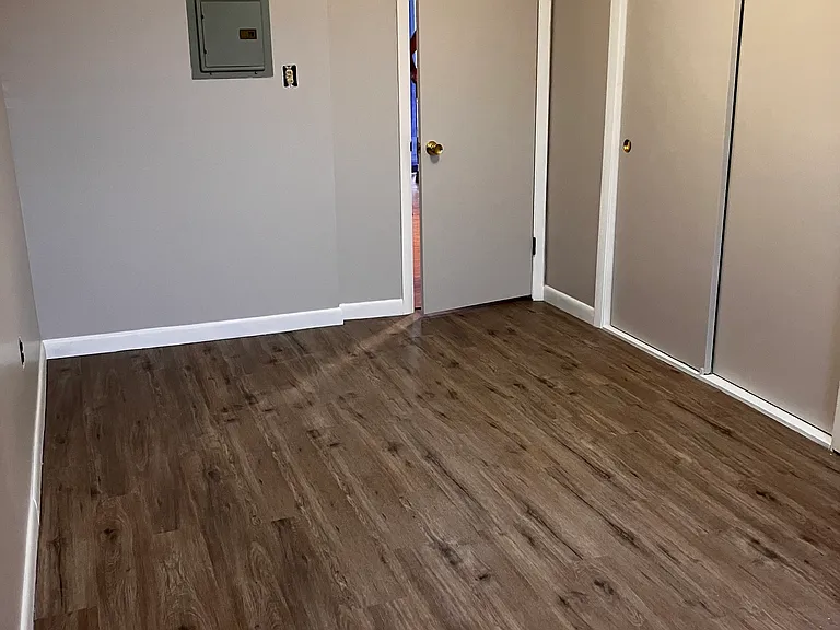 Second half of bedroom with large closet.