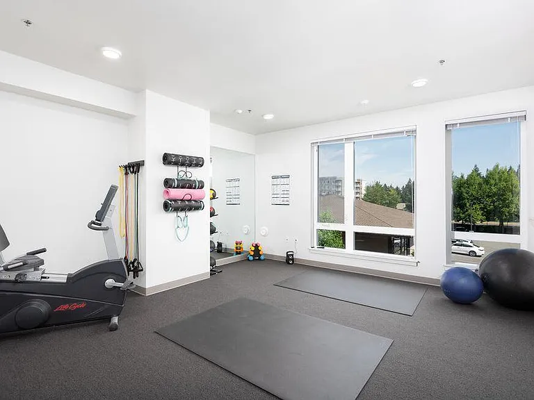 Take your fitness routine further with a private yoga and stretching space designed for recovery and relaxation, complemented by two types of stationary bikes for a versatile cardio experience