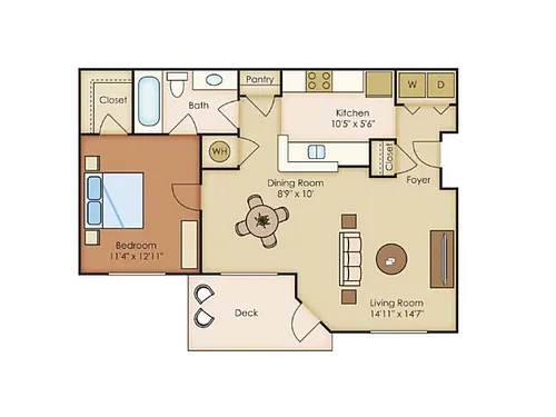 Floor plan 1x1 WA