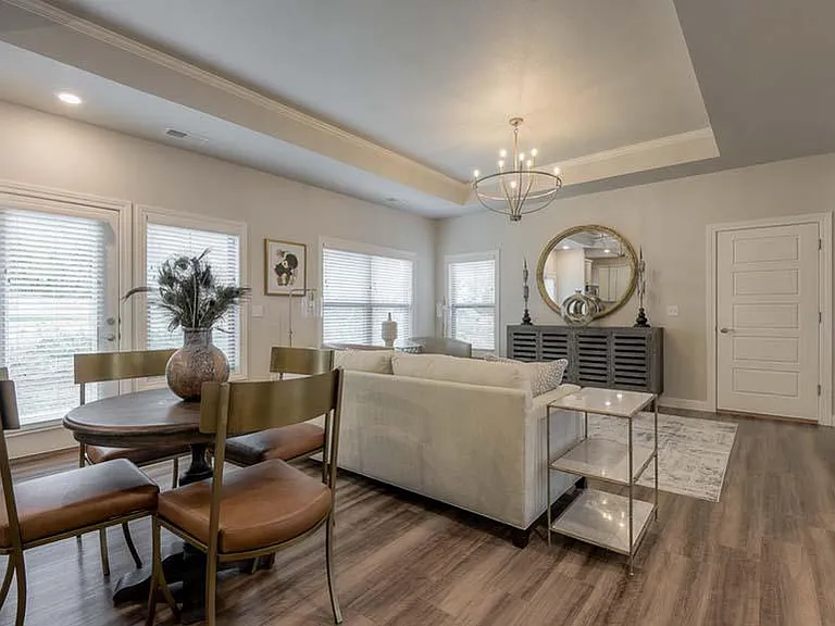 The Cardiff- Dining Area Opens to Great Room/Living Area and access to Private Patio