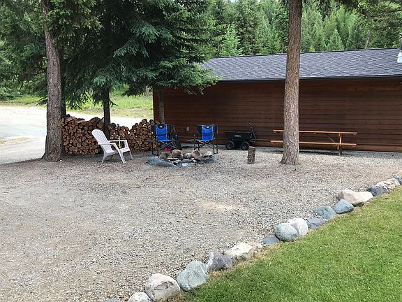 Fire pit near the shop