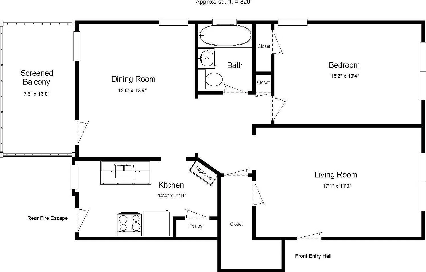 1 bed, 820 sqft, $920 — Photo 2