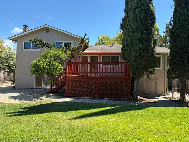 Backyard view of house