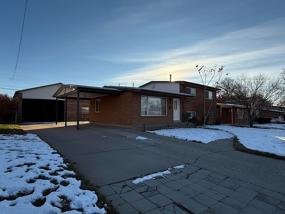 Front of house driveway carport shop