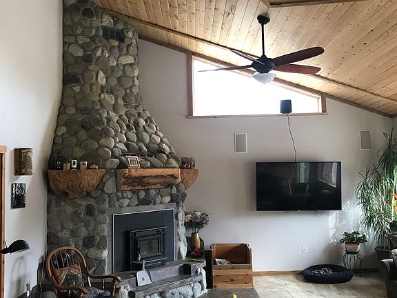 17 1/2 ft Rock Fireplace