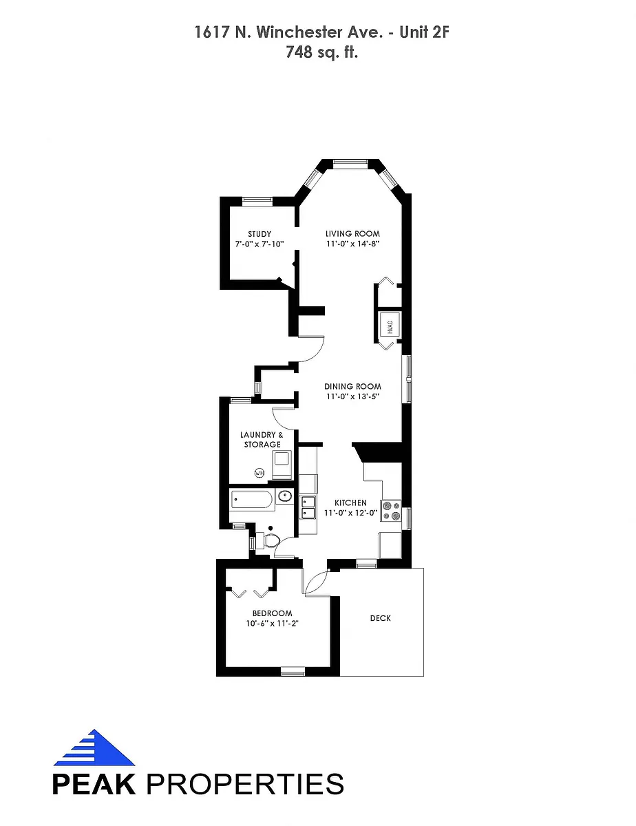 Floor plan 1 Bedroom - 1 Bathroom