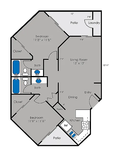 Floor plan 2 X 2