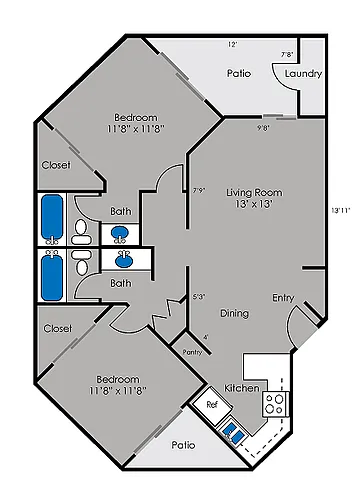 Floor plan 2 X 2