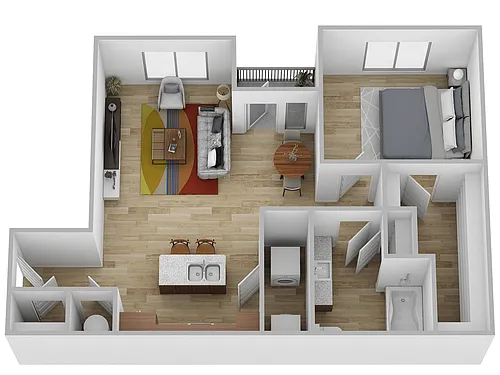 Floor plan 1 Bed, 1 Bath E